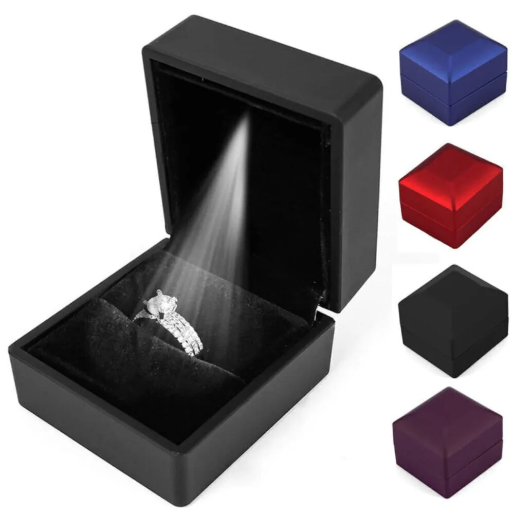 

Wedding Rings Case Earring Necklace Gifts Box Jewellery Case LED Ring Earrings Box Jewelry Box