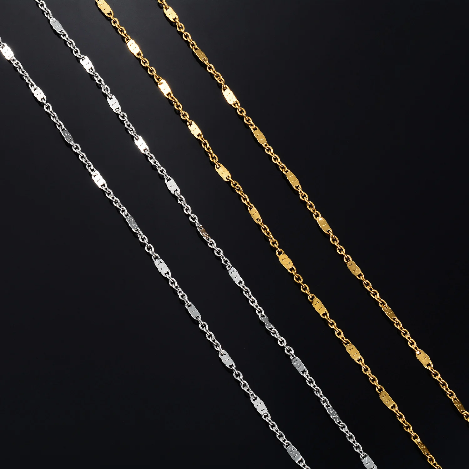 2 mm breite, feine Edelstahlkette, 18K vergoldet, O-Kette für DIY-Schmuckherstellung – Detail 3