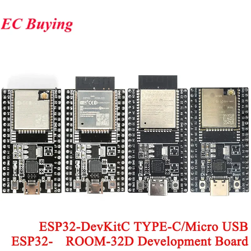 ESP32-DevKitC Core Development Board ESP32-W&ROOM-32D W&ROOM-32U TYPE-C/Micro USB Flash 4MB 5V/9V Wireless WiFi Module CP2102