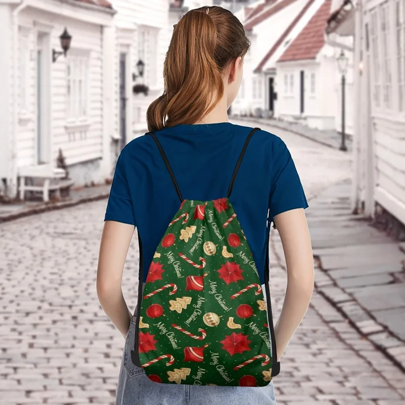 Personalized Christmas Drawstring Bags Pack,3 Sizes Customizable Backpacks,Reusable Gift Set for Party Favors, Xmas Supplies