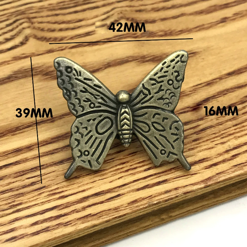 

4pcs Metal Artistic Butterfly Pull Handle Cabinet Drawer Knob Cupboard Pulls Durable Bronze Red Bronze Solid