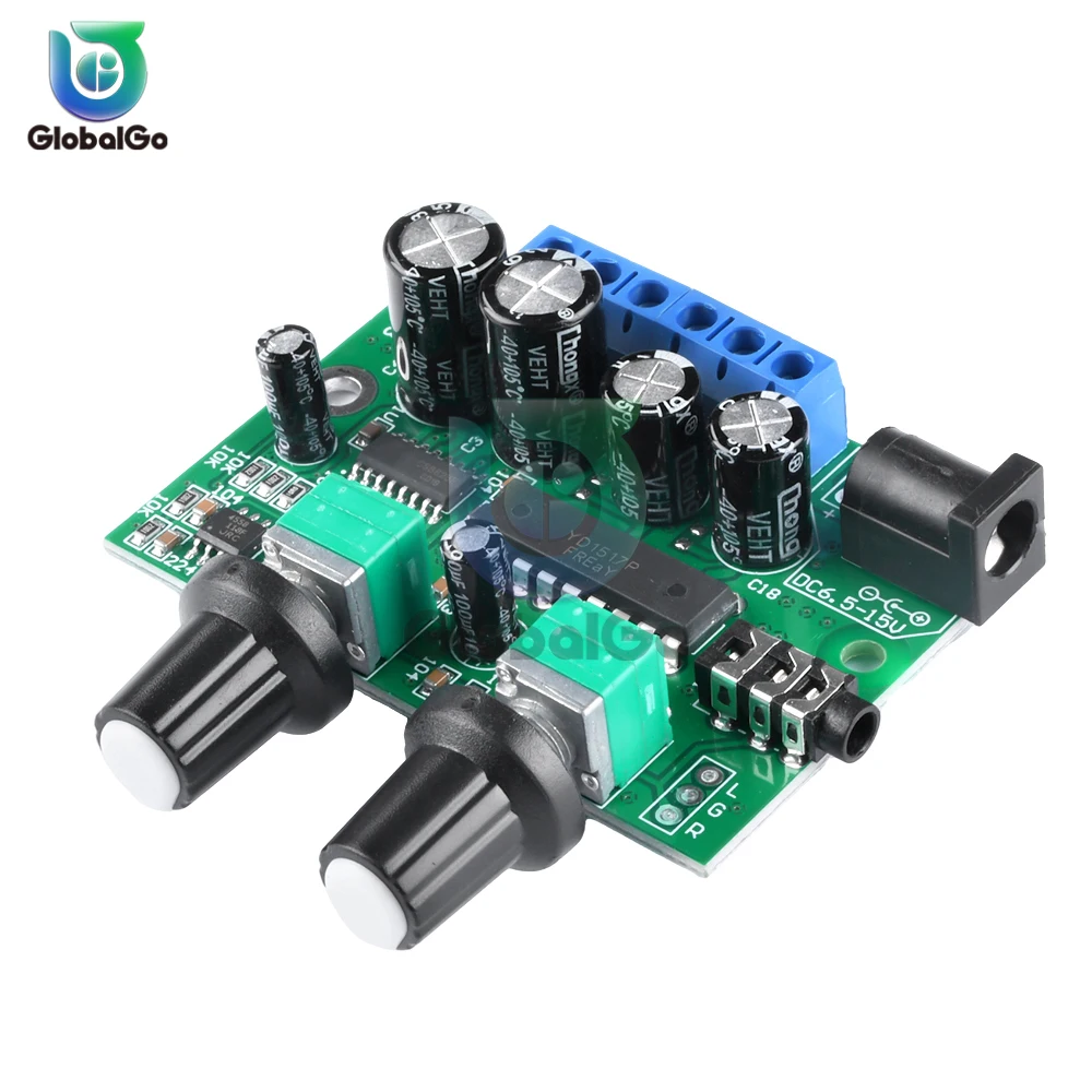 2.1 Channel Class D HiFi Power Amplifier Board 25W+6W+6W DC 6.5-15V Sound Amp Volume Control for Speaker Subwoofer Home Theater