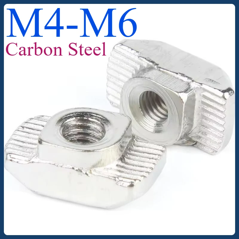 

GB Standard Square Block T-Nuts - M4-M6 Sizes for Aluminum Profile Slots, Aluminum Connectors & 3D Printers
