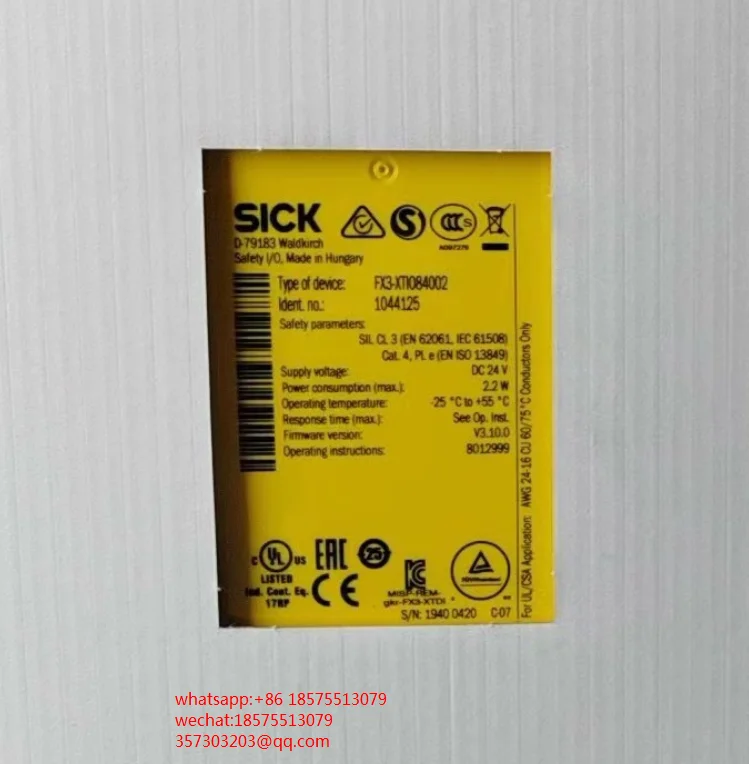 

For SICK FX3-XT1084002 Module 1044125 V3.10.0 Is Not Opened New 1 Piece