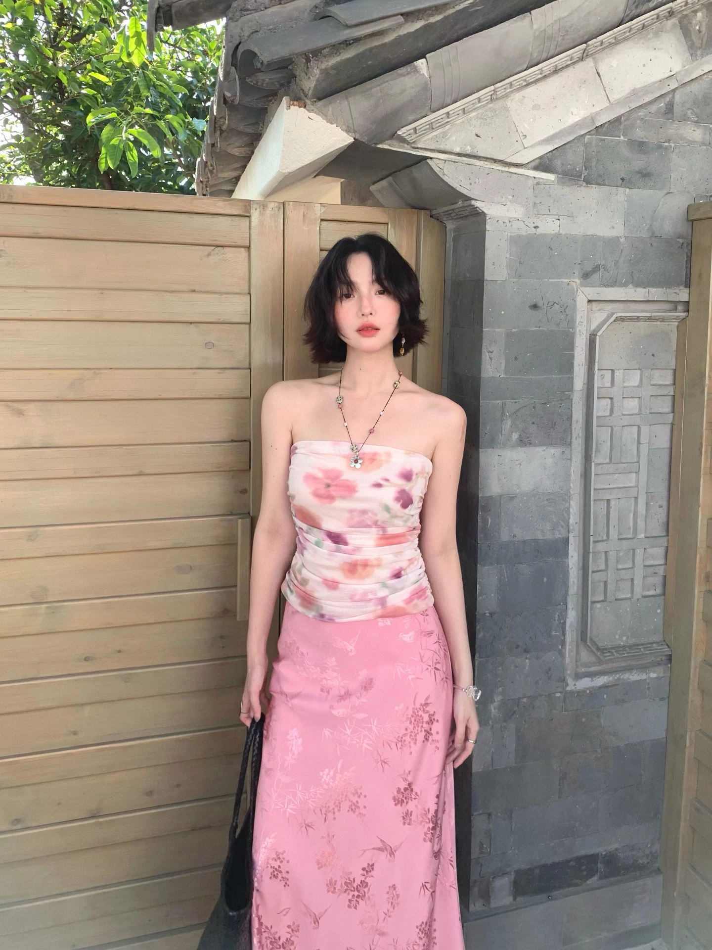 

Укороченный топ с принтом в стиле ретро, женский жилет ort Sle Faionable Wrap Chest, летнее новое поступление из Китая, тонкий прямой крой