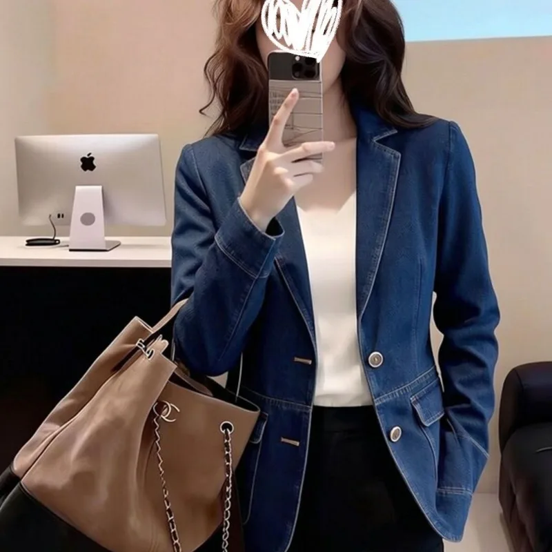 2026 Spring New High-end Temperament Chic Unique Niche Design European Casual Denim Jacket Women