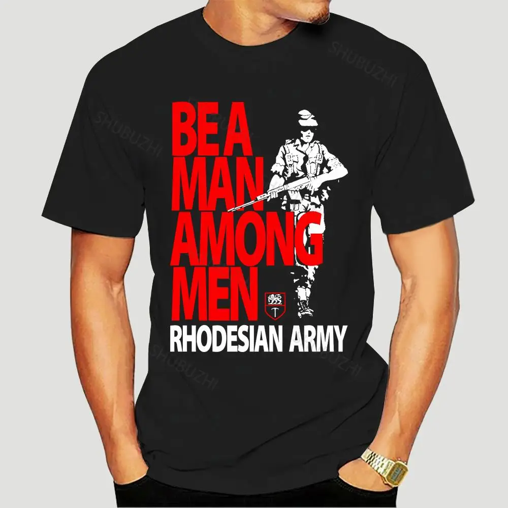Japanese Anime Costumes Rhodesian Army T-Shirt - Be A Man Among Men Rhodesia T Shirt Summer Male Hip Hop Streetwear