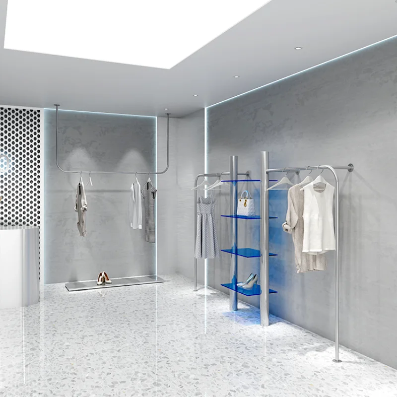 Hanger Shelf Hall Rack Garment Modern Palazzo Woman Storage Boutique Clothing Rack Drying Extension Stand Industrial Low