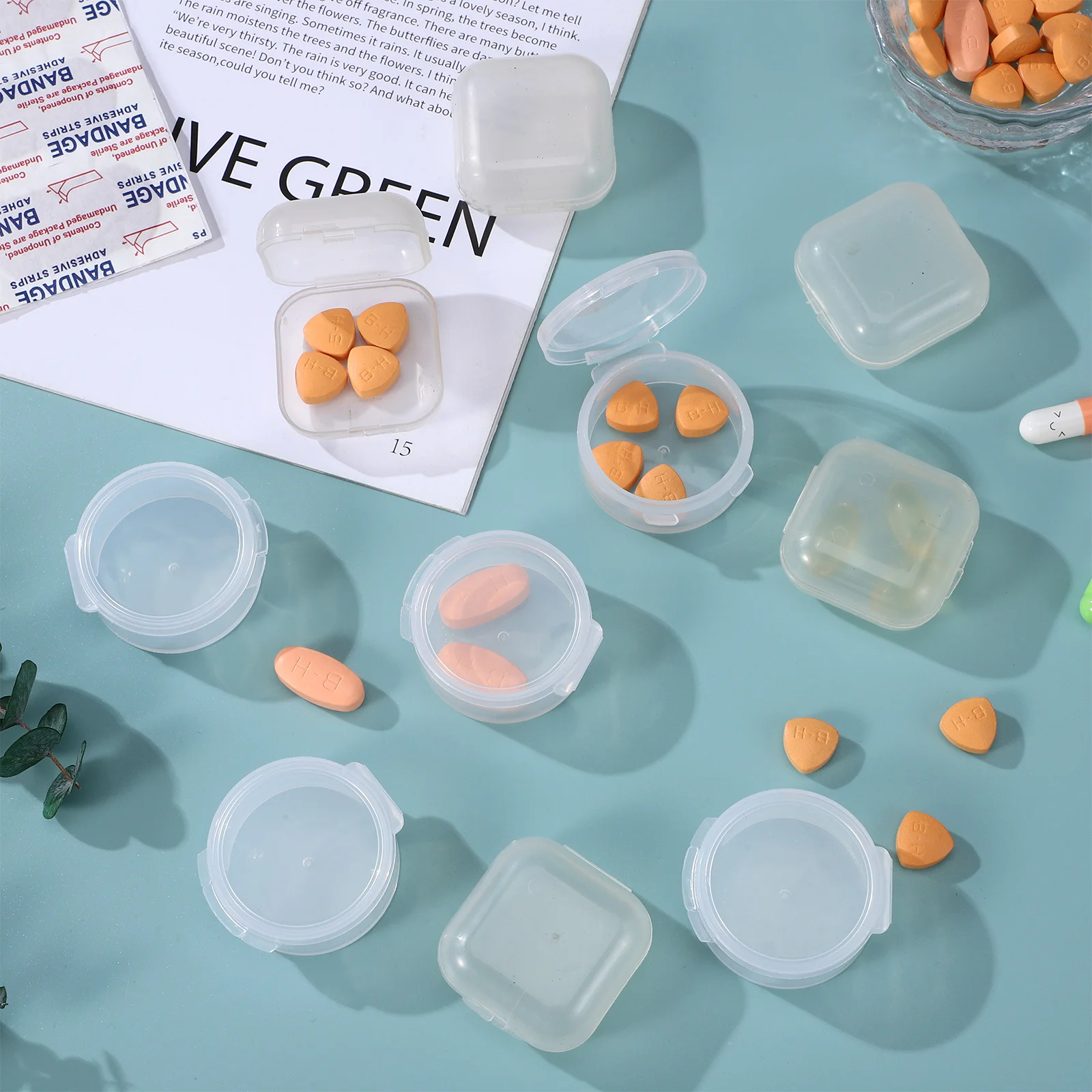 

20Pcs Ear Plug Holder Clear Mini Storage Box Compact Jewelry Organizer Small Bead Container Pill Box Ear Plug Case