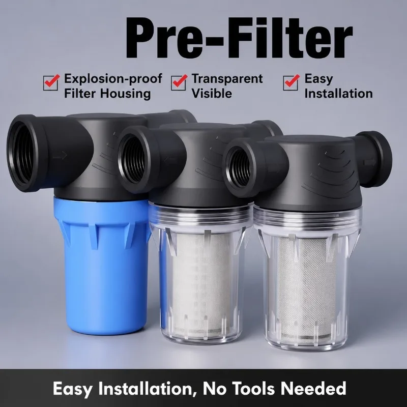 Transparent Bottle Sediment Pre Filter Household Water Purifier High Flow Explosion-proof Pipeline Filter for Shower Tap Water