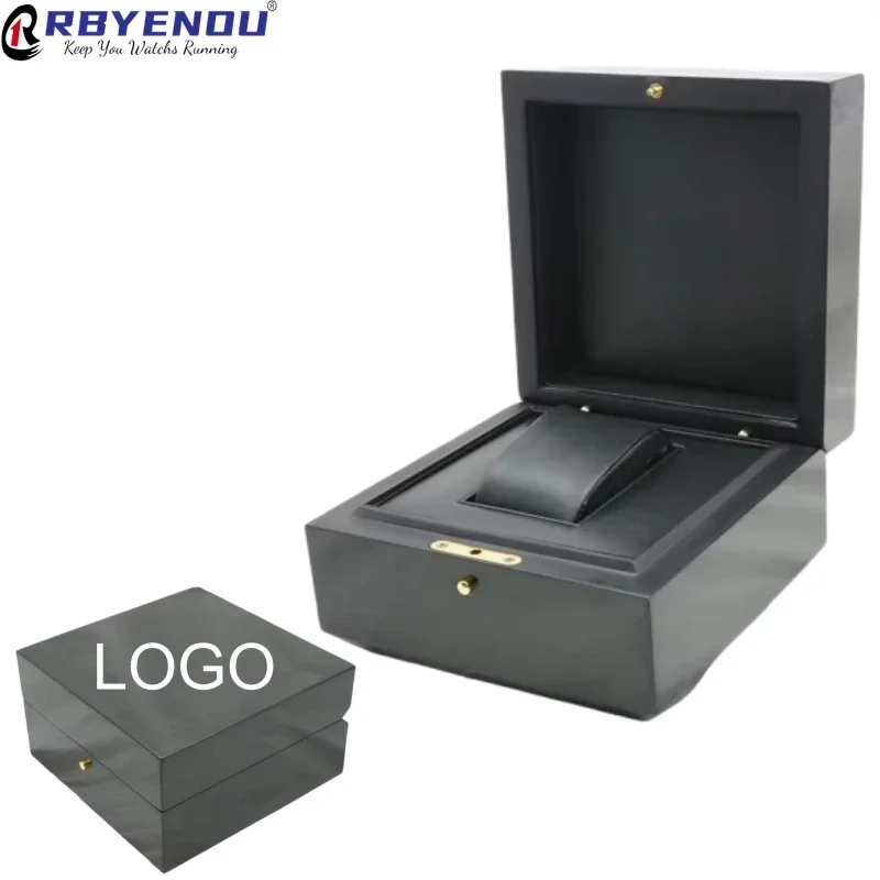 High End Solid Wood Watch Case Box Customization of Personal Company Brand Logo High-end Automatic Watch Packaging Storage Box