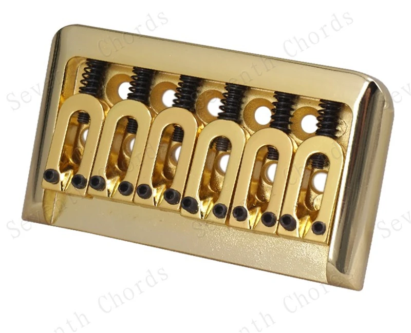 1 Set 6 Saiten Gold Silber E-Gitarren-Brücke Top-Load-Sattel Hardtail 76MM Musikinstrument-Zubehörteile – Detail 12