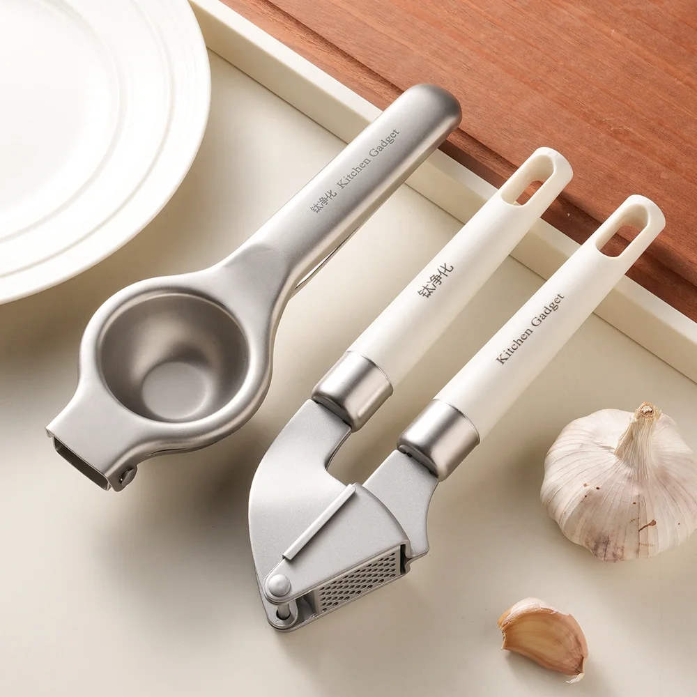 Stainless Steel Lemon Squeezer Garlic Press Mini Manual Fruit Juicer Household Kitchen Gadget for Pomegranate Orange Juice