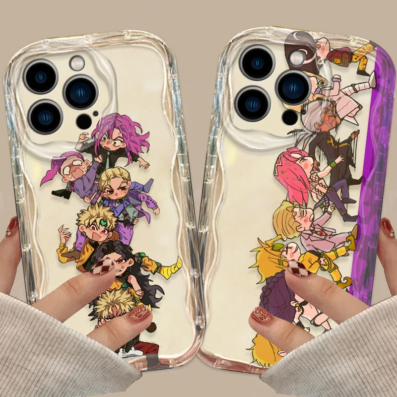 JoJo Bizarre Adventure Cover For Apple iPhone 15 14 13 12 11 Pro X XR XS Max Plus 8 7 Plus SE Wave Oil Phone Case