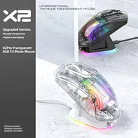 Attack Shark X2 PRO Wireless Transparent Mouse RGB E-sports Gaming Battery Display Mouse with Magnetic Charging Base PC Gifts