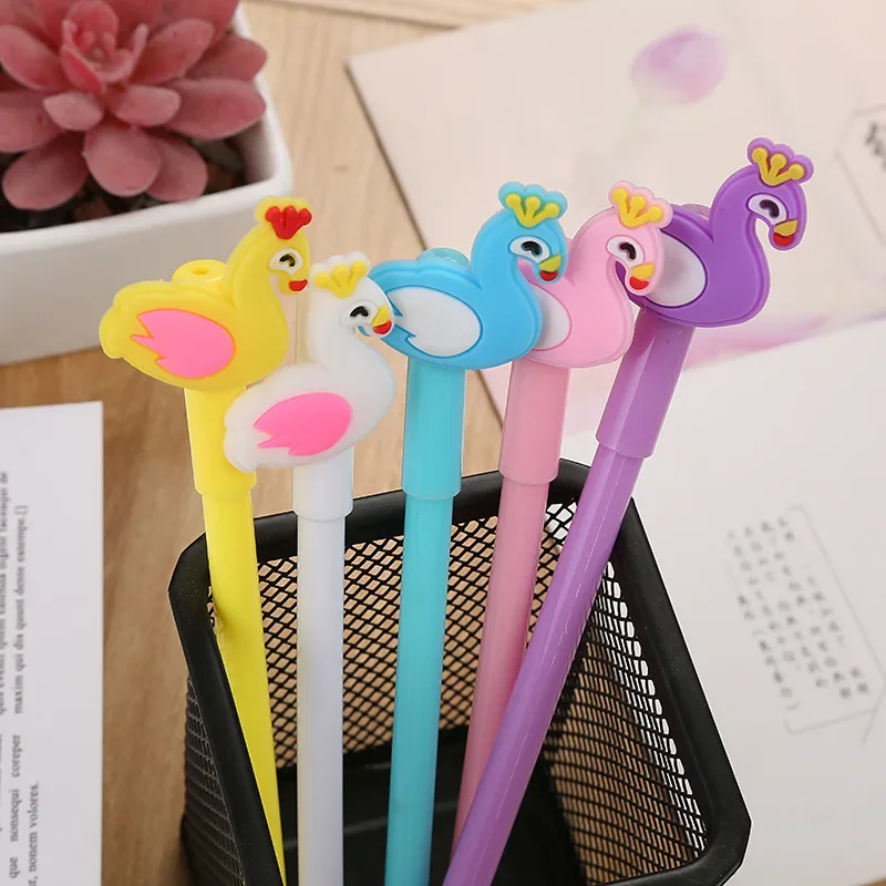 50PCS  Swan Rollerball pen cute student cartoon Flamingo water-based pen creative learning stationery Rollerball pen