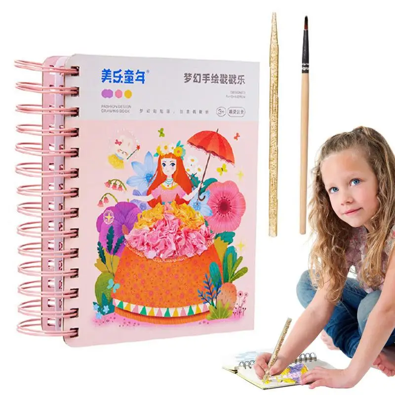 Dress Up Activity Book 3-in-1 3D DIY Cartoon Coloring Book Reliable Kids Art Education Book Princess Dress-up Activity Books Eco