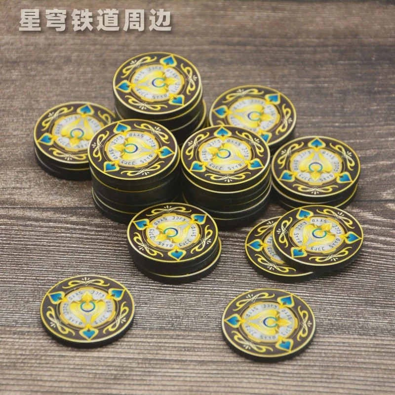 Game Honkai:Star Rail Game Metal Coins Chip Currency Aventurine\'s Token for Trailblazer Souvenir Cosplay Props Accessories Gifts