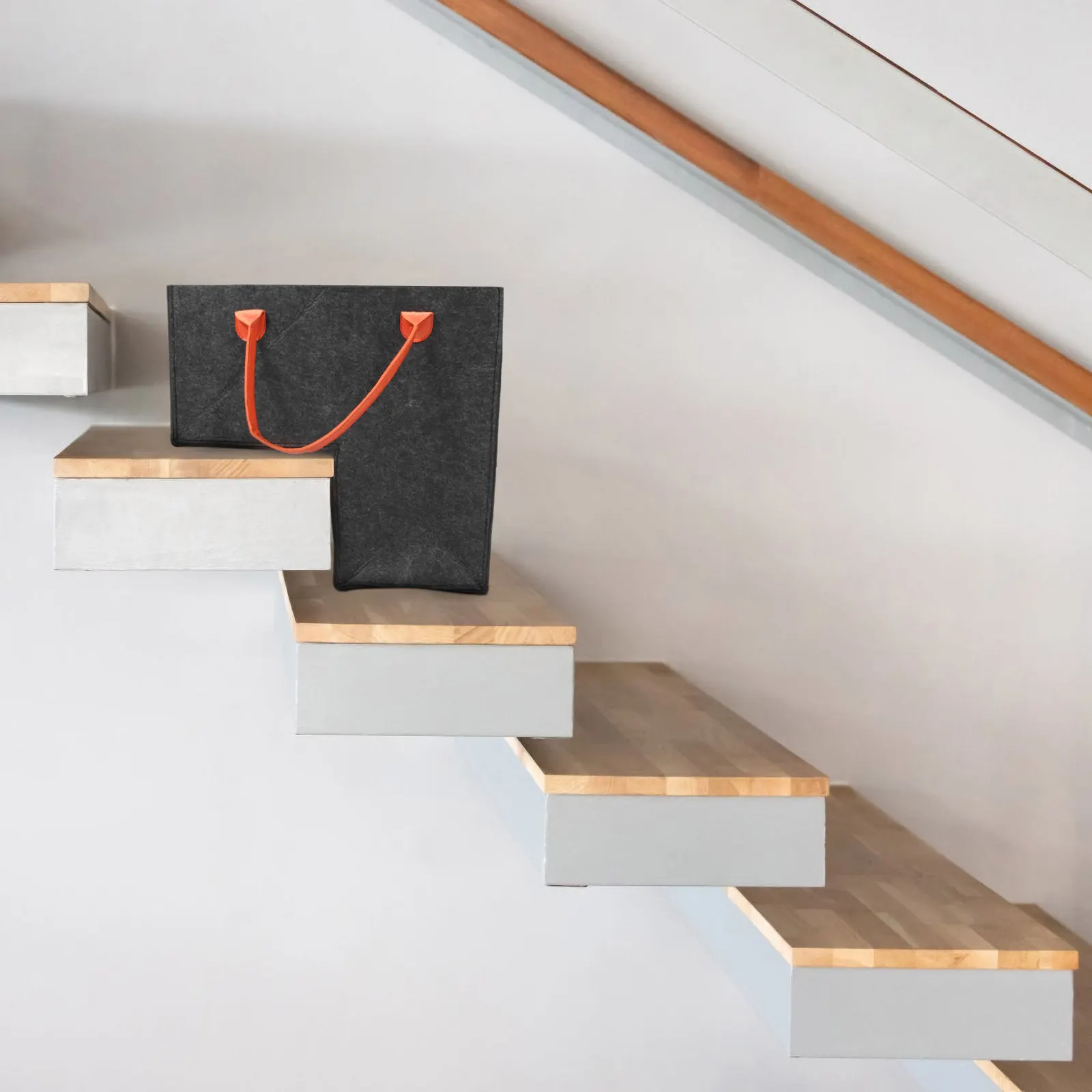 

Foldable Stair Ladder Laundry Hamper Felt Organizer Basket Large Storage Holder Clothes Storage Basket Stair Organizer for Home