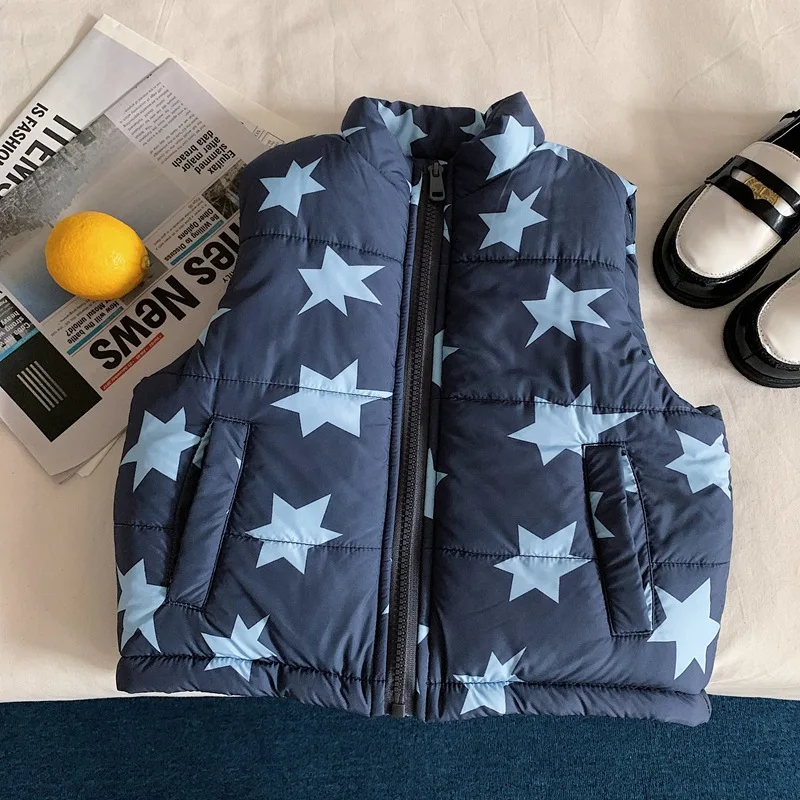 Boy Labor Clothing Vest 2026 Winter New Item Children Cotton Padded Warm and Thick Vest Autumn and Winter Coat