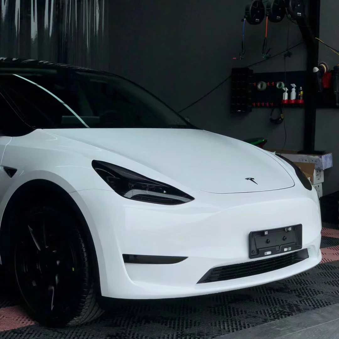 Stretchable Premium PET Car Wrap Removable Auto Vinyl Car Body Film Easy to Install Air Release Feature Super Gloss White