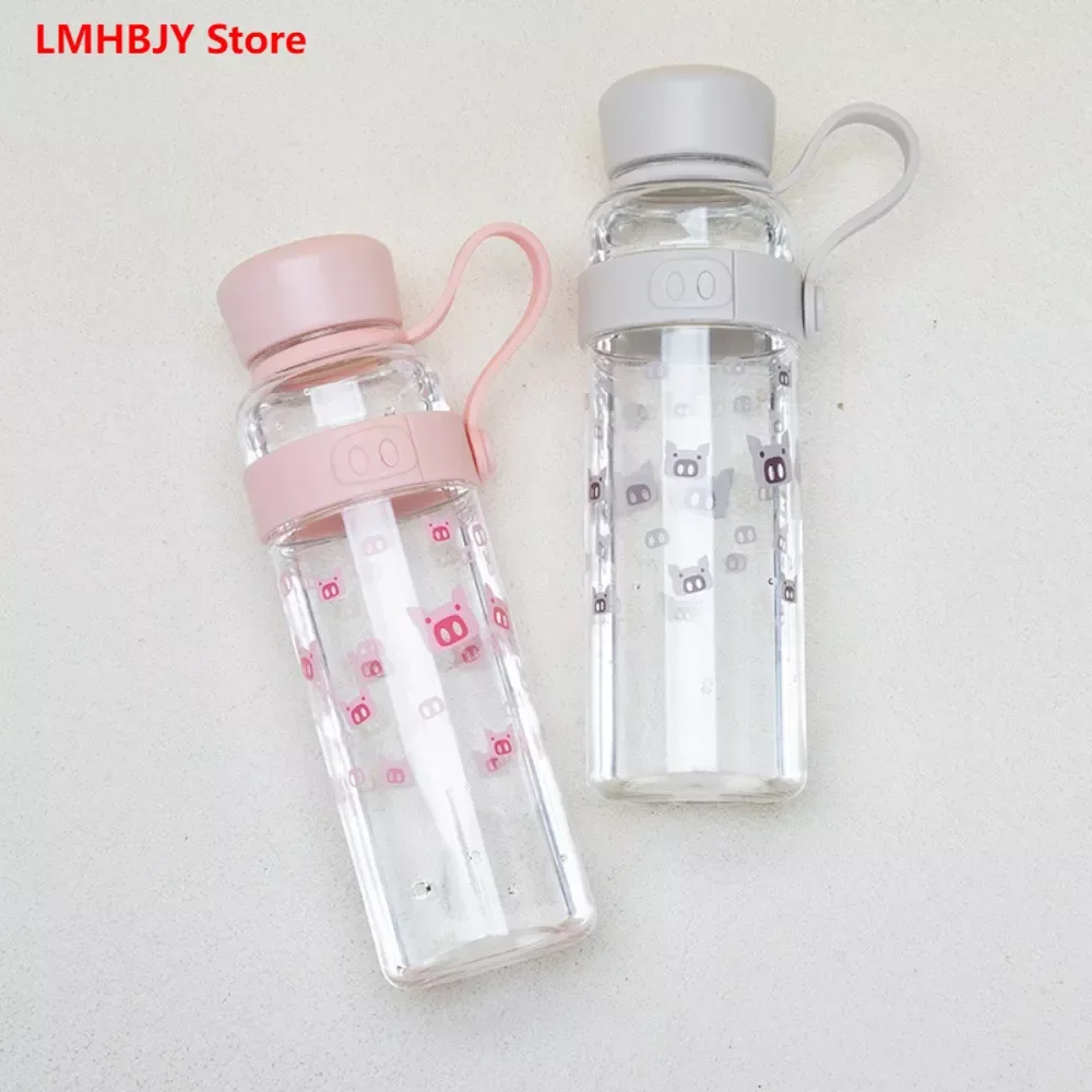 LMHBJY 520ml High Beauty Transparent Water Bottle Summer Fresh Plastic Water Cup Creative Girl Gift Portable Cup