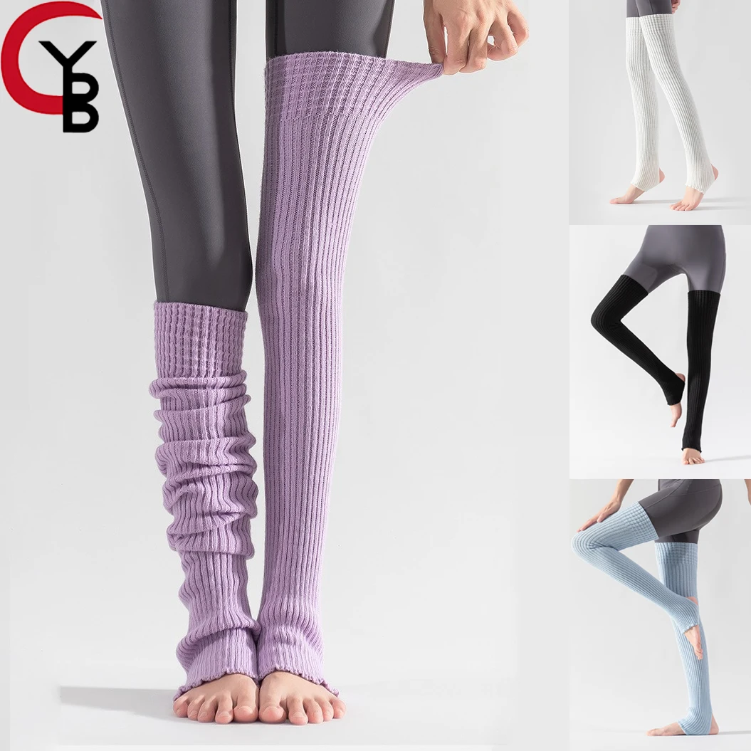 

29.5 Inch Length Yoga Leg Warmers Knit Over the Knee Extra Long Winter Soft Thick Thigh High Footless Socks for Women