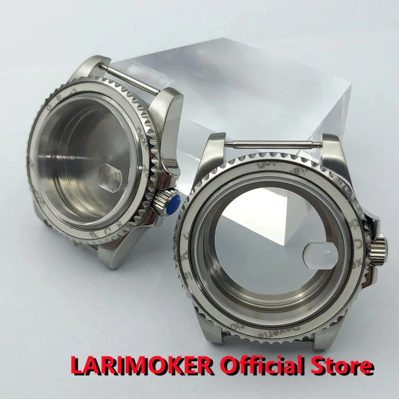 LARIMOKER New 38/40mm Stainless Steel Sapphire Glass Silver NH35 Case fit NH35 NH39 PT5000 Seagull ST1612 ETA 2836 3804 Movement