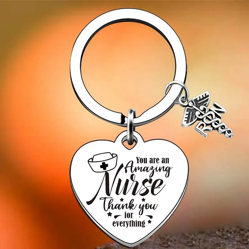 

Hot Nurse Appreciation Gifts Key Chain Ring Nurse Thank You Gift keychains pendant Nursing Birthday Christmas Gifts