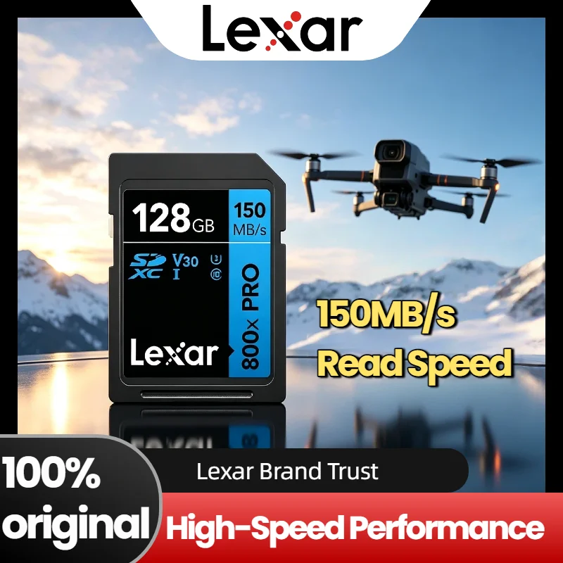Lexar High Performance 800x PRO SDHC SDXC Memory Card 128GB 256GB 64GB 32GB V30 U3 Class 10 4K UHD Video 150MB/s Pro