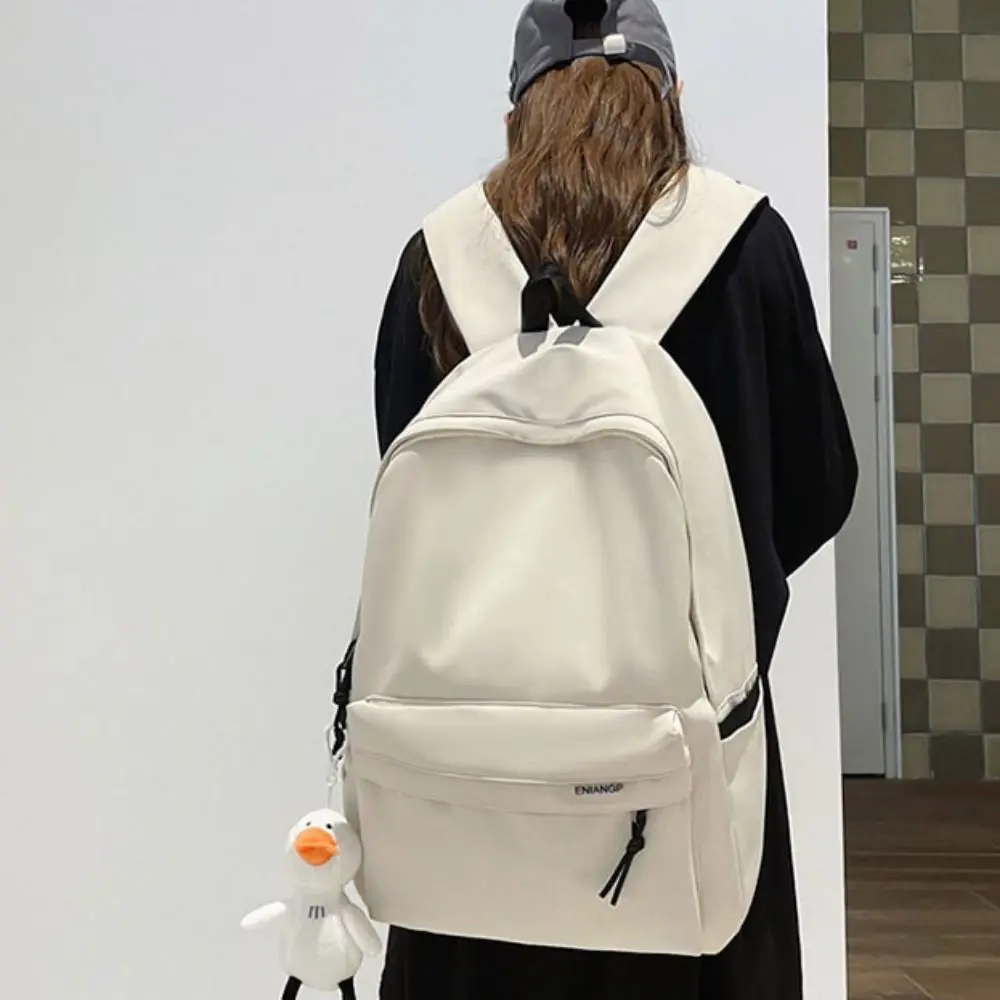 대용량 배낭 캐주얼 룩 펜던트 학생용 책가방 방수 다중 포켓 십대용 나일론 책가방