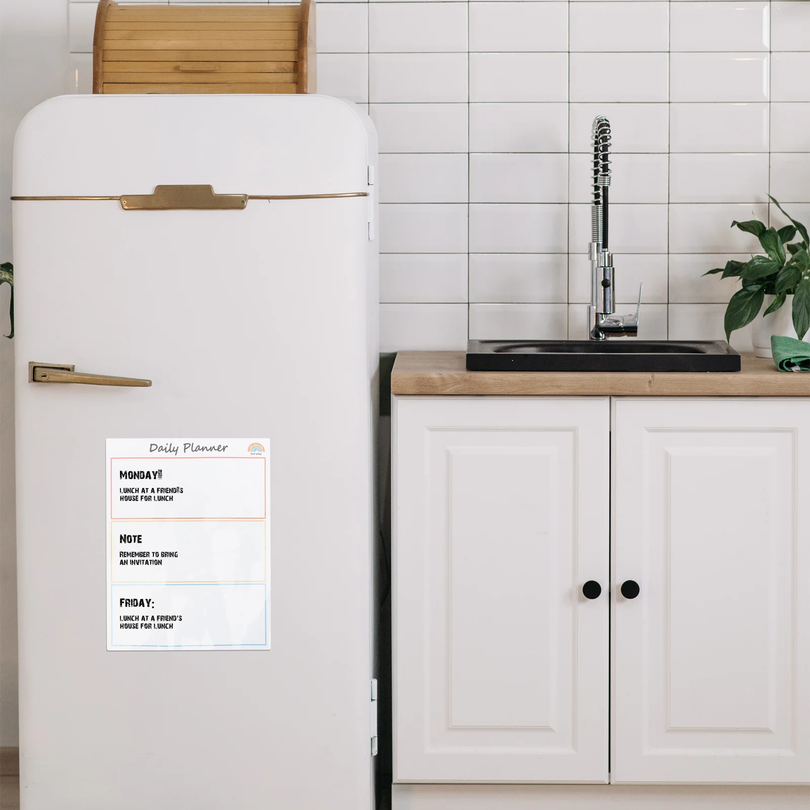 2pcs Magnetic Blackboard Sticker Reusable Dry Erase Board For School Daily Schedule Organizer Fridge Magnet Board