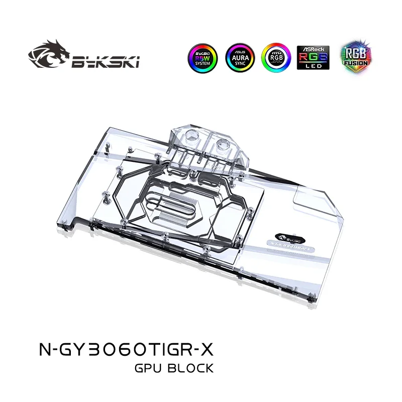 Bykski GPU Water Cooler for GALAXY RTX 3060TI GAMER OC/3060 TI Starshine OC, VGA Block with Back Plate,5V/12V N-GY3060TIGR-X