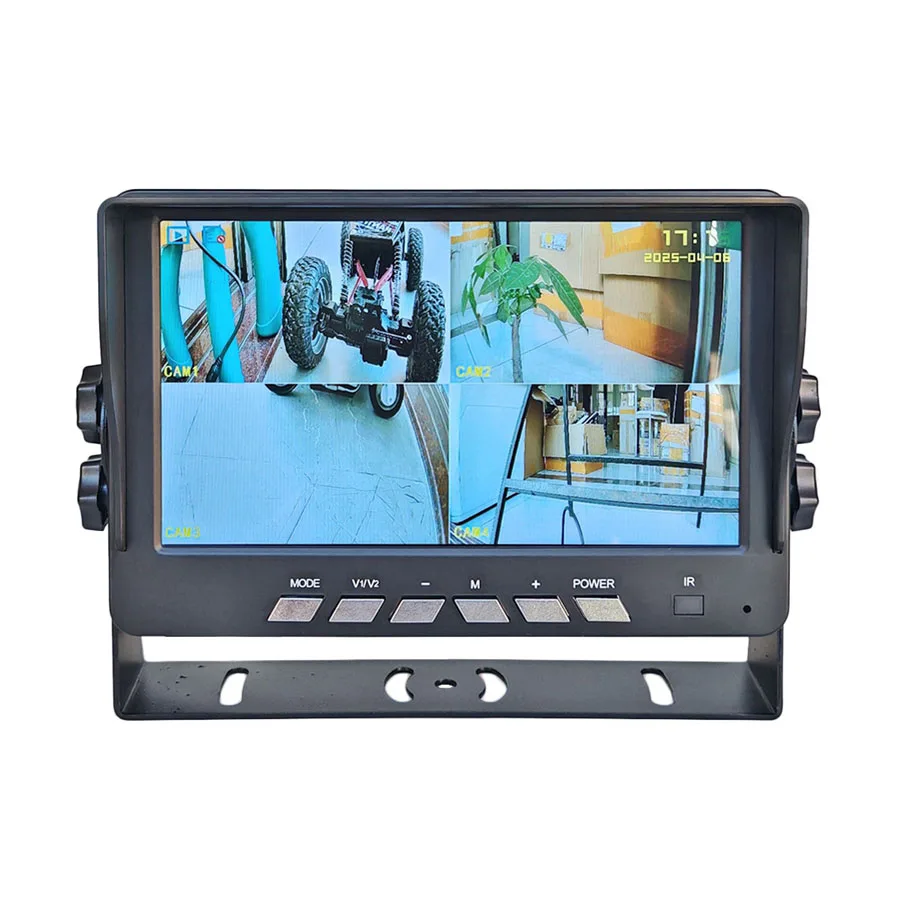 DIYKIT 4CH 7inch AHD IPS DVR 4 Split Quad LCD Screen Car Rear View Monitor Support 720P 1080P AHD CVBS Cameras Video Recording