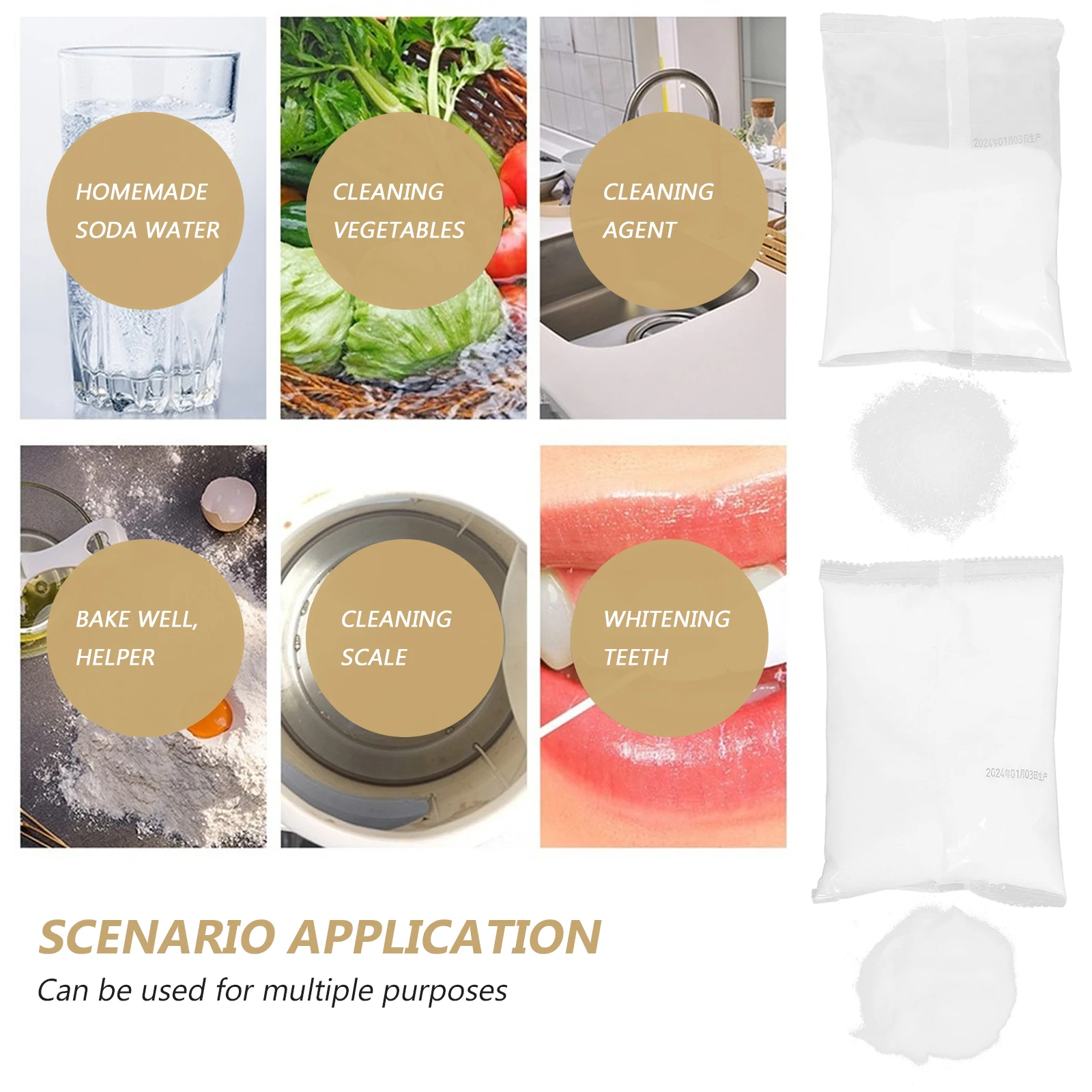 

CO2 Reaction Material Citric Acid Powder Baking Soda DIY Supplies for Aquatic Tank Cleaning Water Tank Aquarium Use