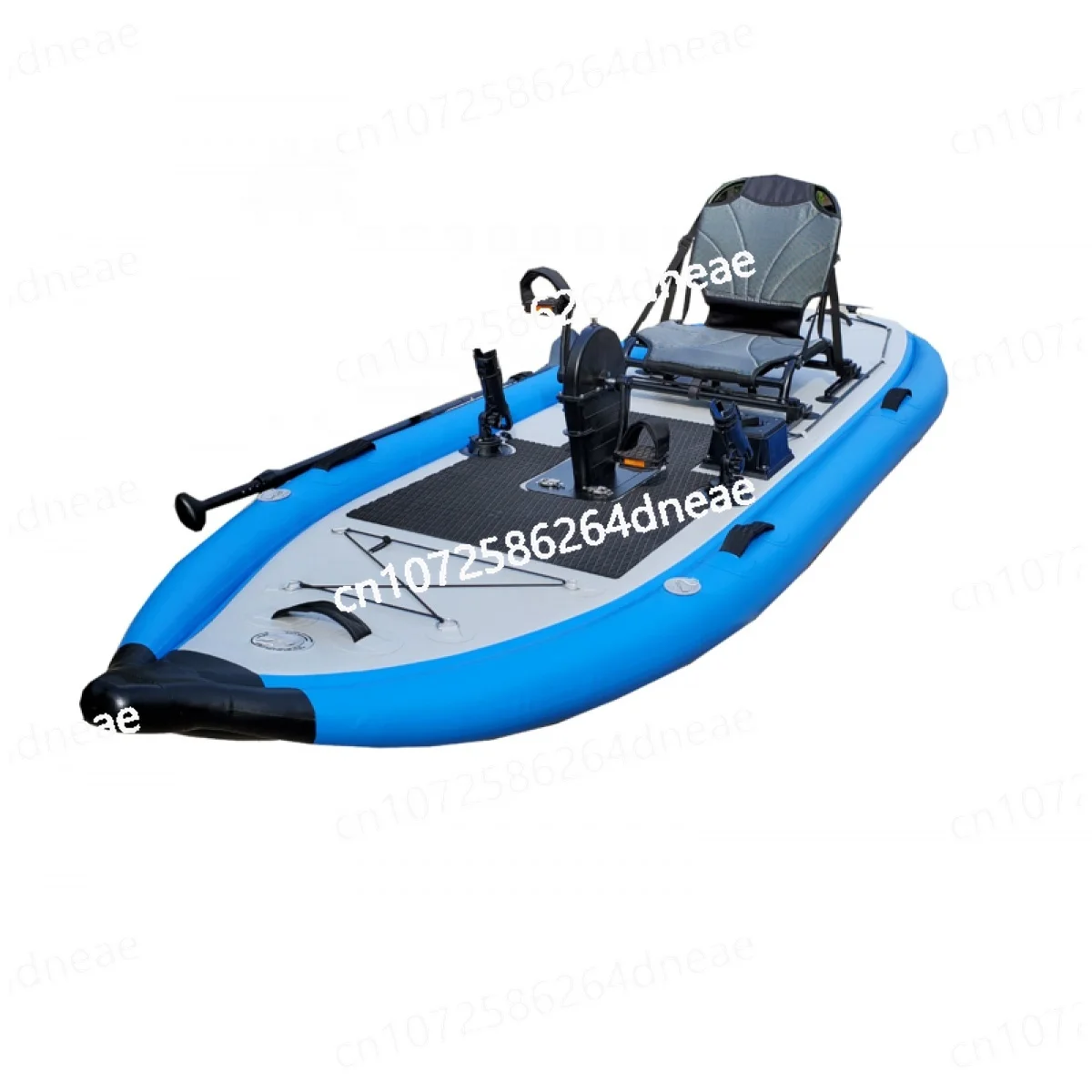 

335Cm Drop Stitch Blue Single Person Inflatable Foot Driven Pedal Tricycles Fishing Board