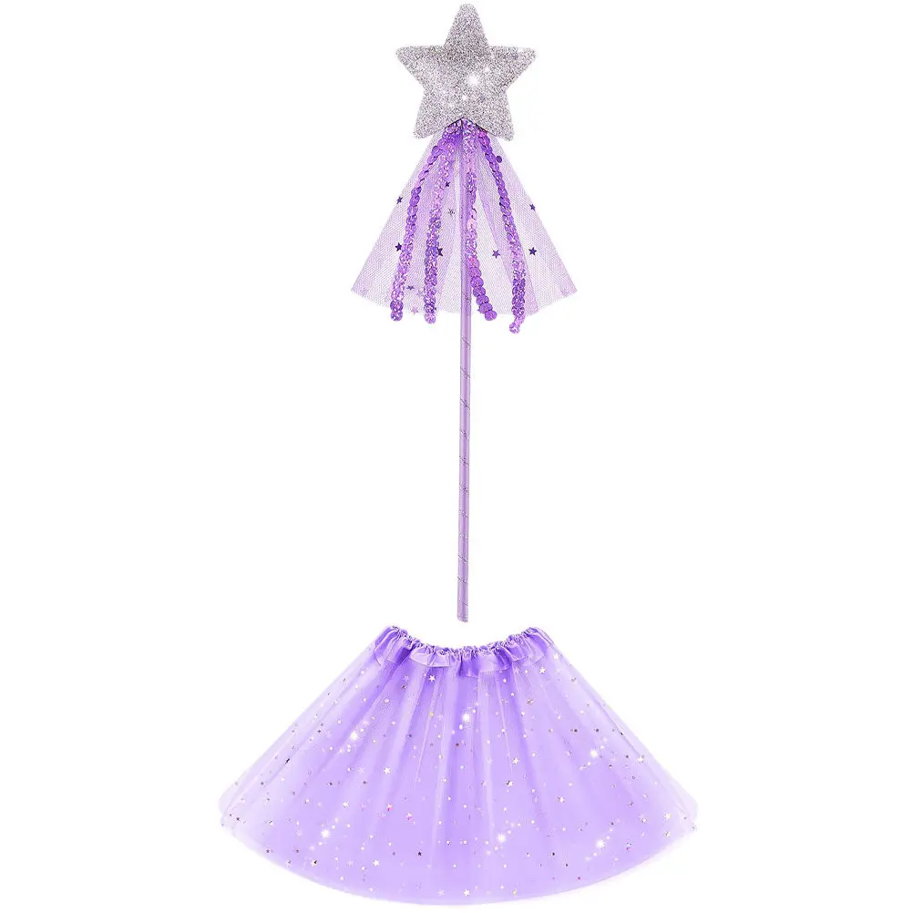 Princess Dress Set for Girls – Fairy Tutu Skirt with Wand, Birthday Party & Cosplay Outfit for Toddlers