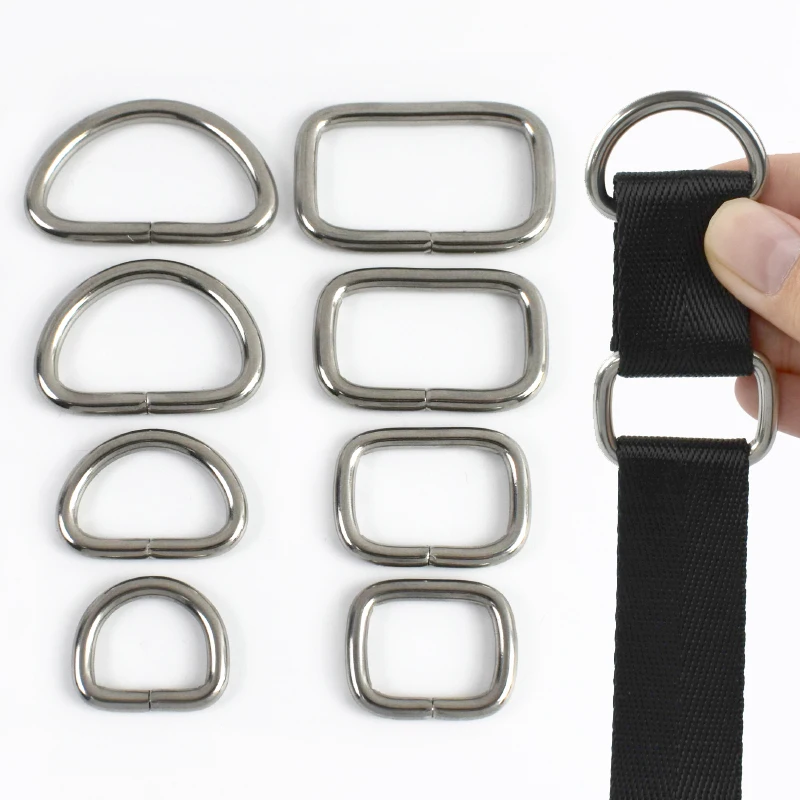 

2/5/10Pcs 20-38mm Stainless Steel Buckle Square/D-ring Buckles Dog Collar Connect Hook Backpack Fasteners Clasp DIY Accessories