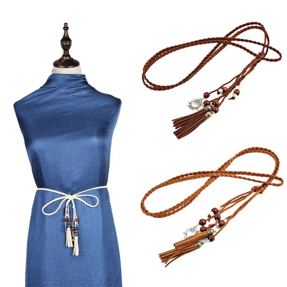 

Thin Hair Rope Dress Accessories Knot Decorated Chinese Style Waistband Tassles Belts Waist Rope Braided Belt Waist Chain