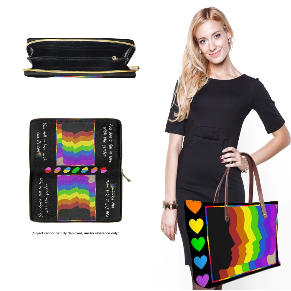 Imagem -06 - Forudesigns Tote Combo Carteira Lgbt Orgulho Arco-íris Bandeira de Duas Peças Bolsa Combo Durável Senhoras Bolsas Escritório Trabalhador Deslocando