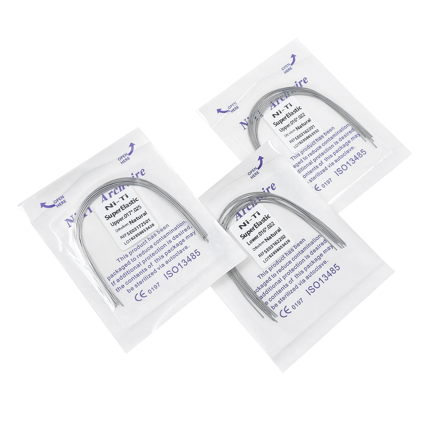 JOLANT 10pcs Dental Orthodontic Wire NITI Round/Rectangular Wire Ovoid/Natural Form Dentist Material Dental Arch Upper Lower