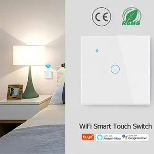 Smart switch Wi-Fi, EU light, wall touch switch, 220V, needs neutral wire, Tuya Smart Life, works with Alexa, Google Home, 1/2/3/4 Gang 8 Main Sales Wall Switch - №6