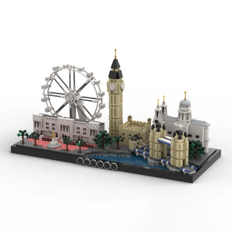 City Street View Model Moc Building Bricks Cathedral  Ferris Wheel Technology Modular Blocks Gifts Christmas Toys DIY  Assembly