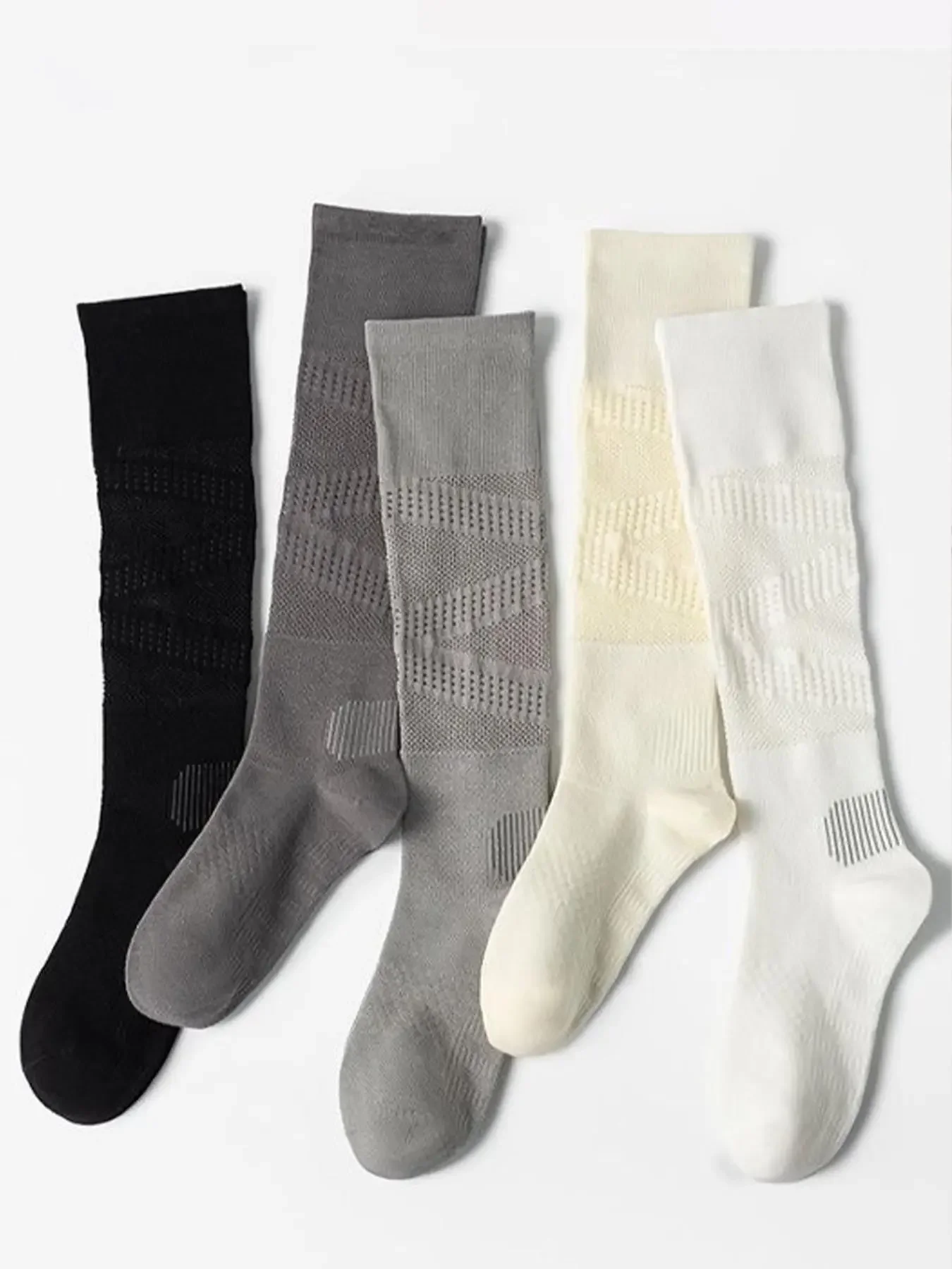 5 Pairs Women's Sports Socks, Athletic Socks, Workout Socks, Professional Compression Calf Socks, Summer Ultra-Thin Mesh Breathable, Cycling, Running, Badminton, Tennis Socks view 5