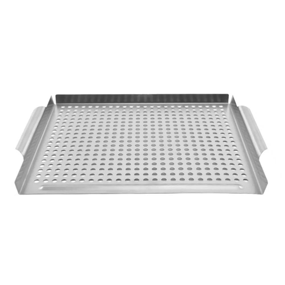 Grilling Tray Stainless Steel Grill Pan Perforated Design Easy Cleanup Efficient Heat Distribution Easy To Clean Grill Pan