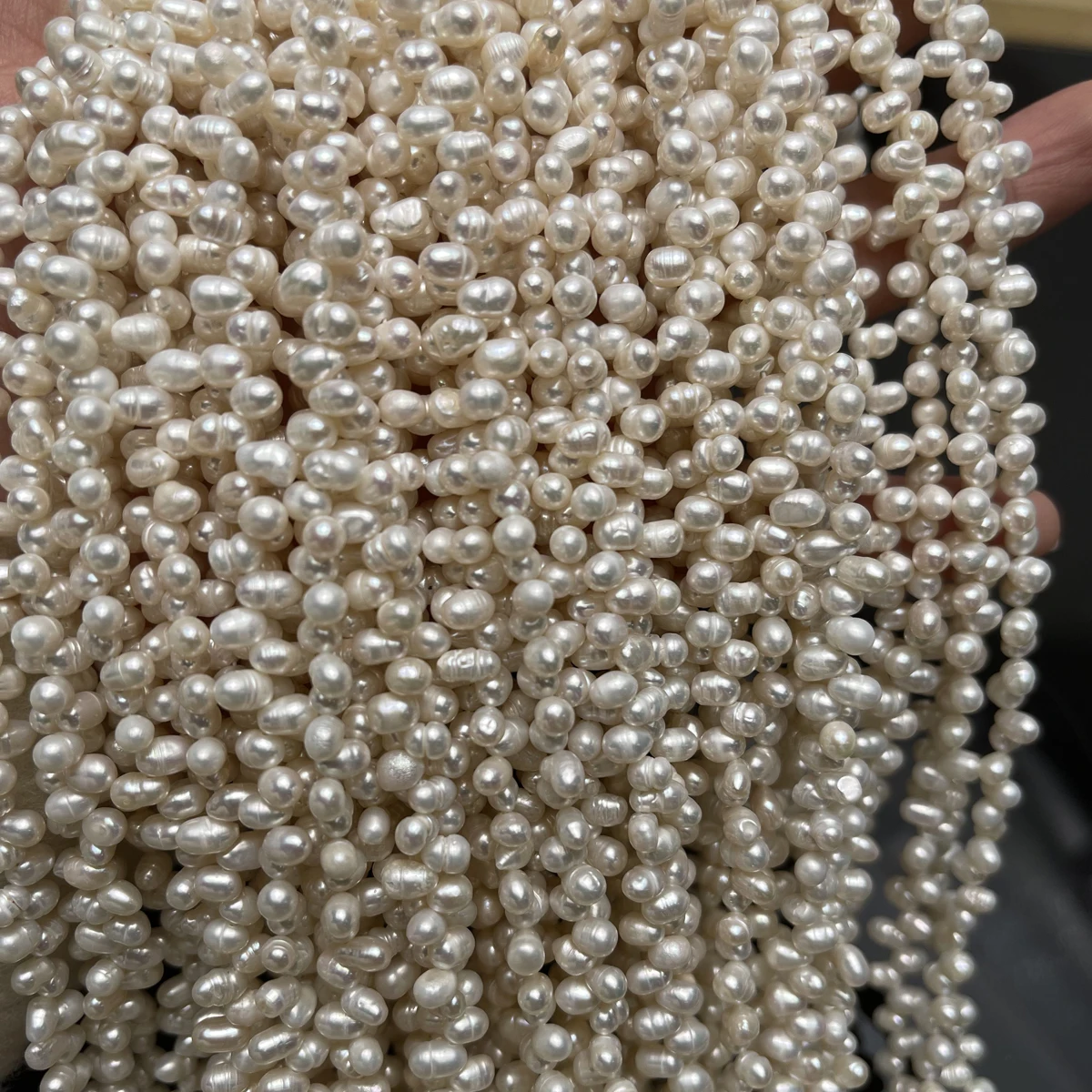 Natural Freshwater Pearl 4-5mm White Angled-hole Bead for Jewelry Make DIY Necklace Earring Bracelet Accessory Women Wholesale