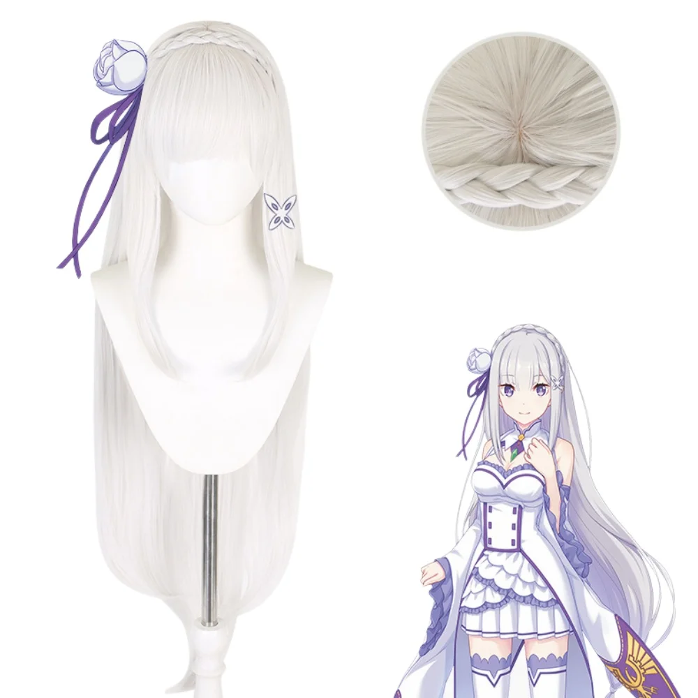 

Re:Zero Emilia Cosplay Wig Re:ZERO Starting Life in Another World Emiria Emilia Synthetic Wig Anime Role Playing Wig
