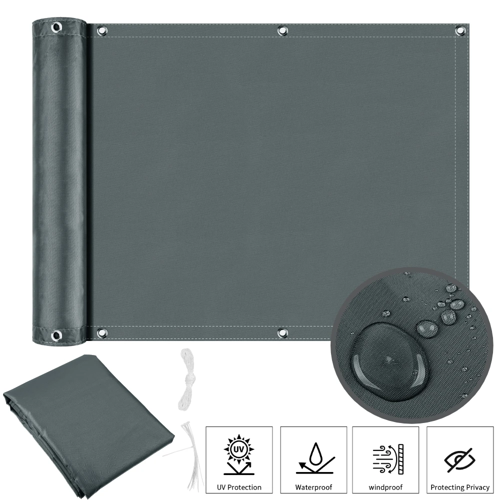 Balkon Privacyscherm Cover Hek Patio Waterdicht Schaduwdoek 95% UV-bescherming Schild Dek Schaduw Zeil Tuin Veranda Zwembad Decor