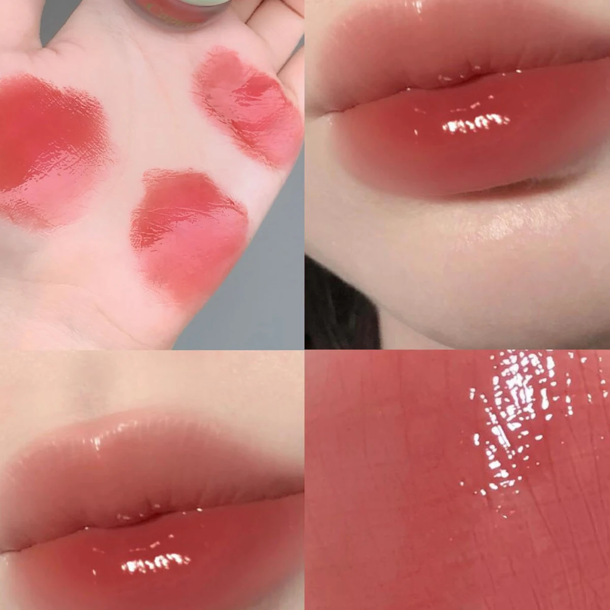New Cute Jar Solid Lip Color Jelly Mirror Lip Glaze Lipstick Moisturizing Lipstick Lip Color Women\'s Cosmetics