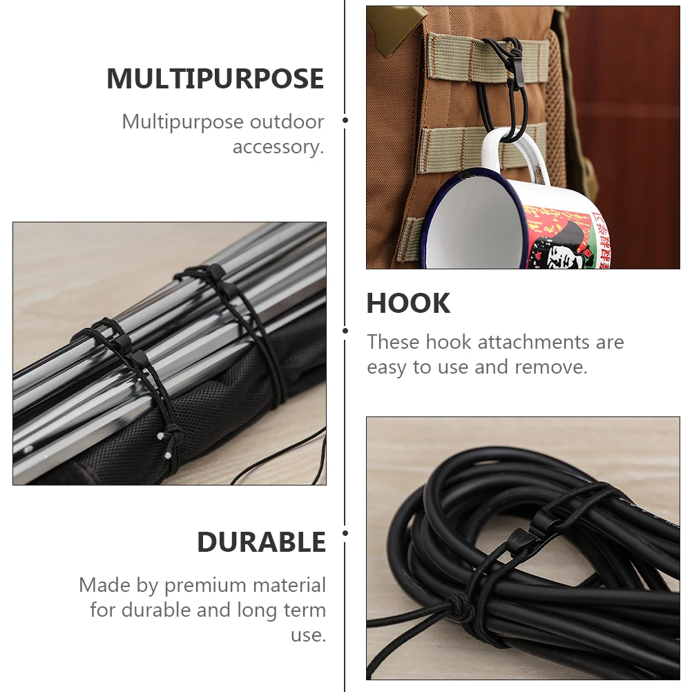 

10pcs Mini Buckle Hook Fastener Webbing Strap Gear Clip Multifunction Elastic String Outdoor Camping Hiking Hydration Tube